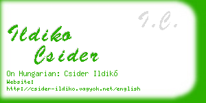 ildiko csider business card